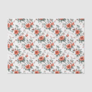 Pink Vintage Floral Tissue Paper