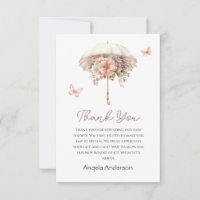 Pink Vintage Floral Umbrella Baby Shower