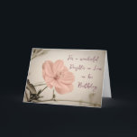 Pink Vintage Flowers Daughter in Law Birthday Card<br><div class="desc">Pretty and thoughtful greeting card for daughter in law's birthday with white flowers and hand lettered style text.</div>