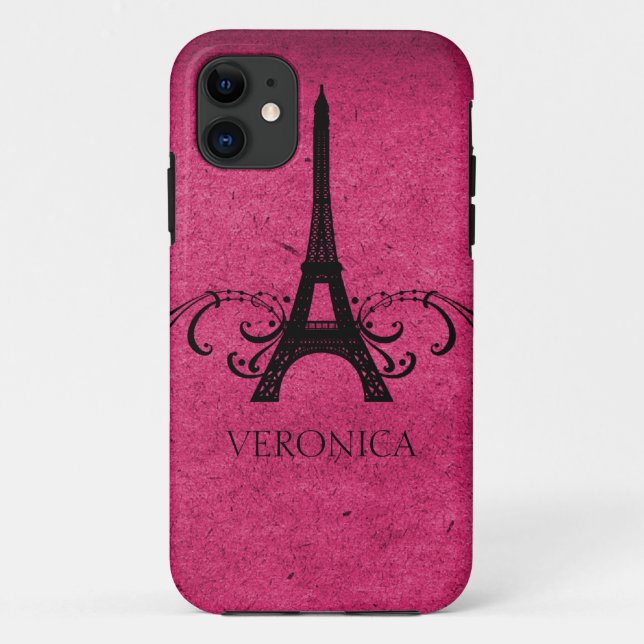 Pink Vintage French Flourish Case-Mate iPhone Case (Back)