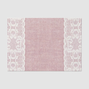 pink,Vintage, lace, burlap, grunge, victorian Tissue Paper