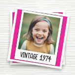 Pink Vintage Milestone Birthday Photo Keepsake Napkin<br><div class="desc">Add a touch of nostalgia to your celebration with Vintage Milestone Birthday Photo Keepsake Napkins. Featuring a charming vintage design, these napkins can be personalised with a favourite photo and birthday details, making them a unique and memorable addition to your event. Crafted from high-quality, absorbent material, they are perfect for...</div>