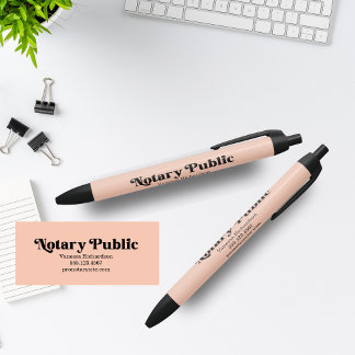 Pink Vintage Notary Public Promotional Business Black Ink Pen
