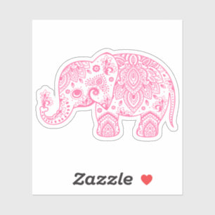 Pink vintage paisley elephant
