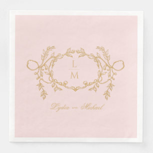Pink Vintage Paris Glam Monogram Napkin