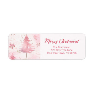 Pink Vintage Pine Trees Christmas
