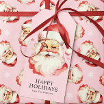 Pink Vintage Retro Santa Claus Christmas Gift Tags<br><div class="desc">Add a nostalgic touch to your gifts with these pink vintage Santa Claus Christmas gift tags. Featuring a charming retro Santa illustration with festive snowflakes, these tags are perfect for adding personality and warmth to your holiday presents. The classic Santa design against the pink background creates a stylish contrast that...</div>