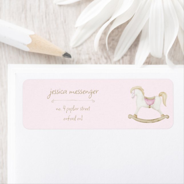 Pink Vintage Rocking Horse Cowgirl Baby Shower (Insitu)