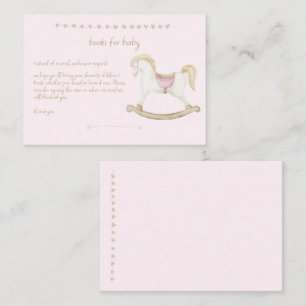 Pink Vintage Rocking Horse Cowgirl Baby Shower Enclosure Card