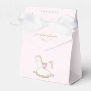 Pink Vintage Rocking Horse Cowgirl Baby Shower Favour Box