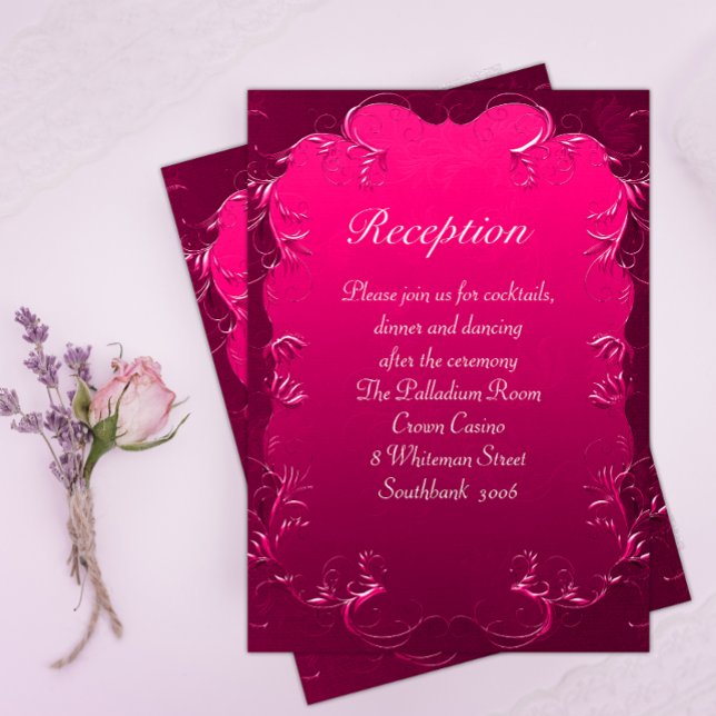 Pink Vintage Romance Wedding Reception  Invitation (Creator Uploaded)