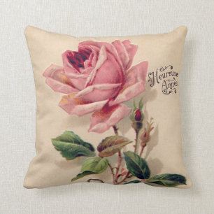 Pink Vintage Rose Cushion