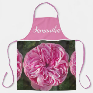 Pink Vintage Rose Roses Cabbage Vintage Apron