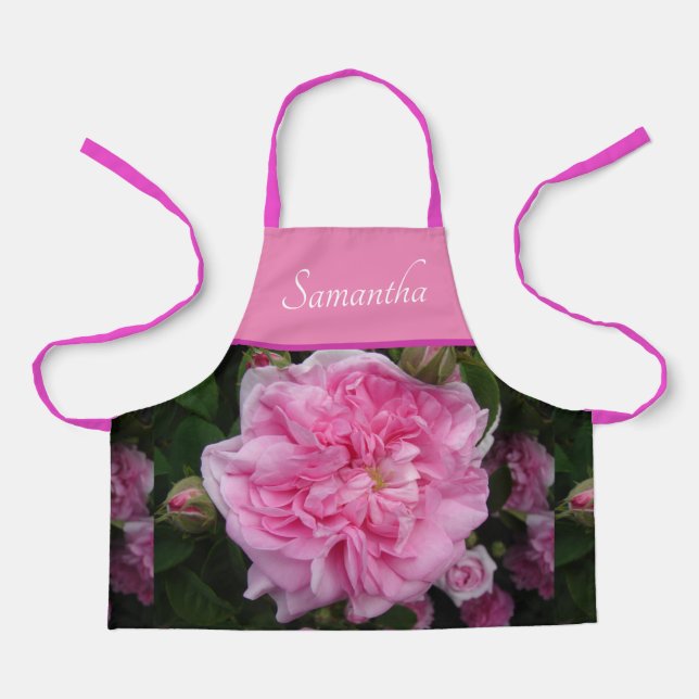 Pink Vintage Rose Roses Girls Kids Pretty Apron (Front)