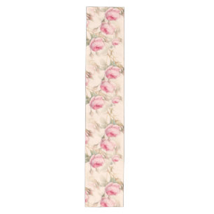 Pink vintage roses floral pattern  medium table ru medium table runner