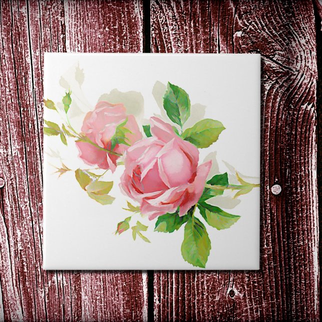 Pink vintage roses tile (Creator Uploaded)