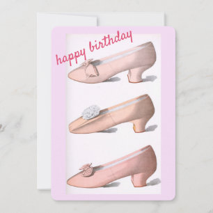 Pink Vintage Shoes Birthday Card