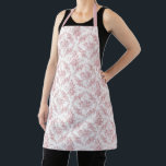 Pink Vintage Style Engraved Scrolls and Flowers Apron<br><div class="desc">Inspired by elegant and ornate vintage engravings,  this is a timeless design featuring dusty pink flowers and ornate decorative scrollwork on white background.</div>