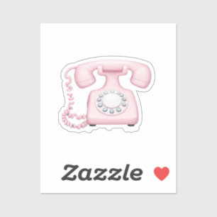 Pink Vintage Telephone Emoji Art