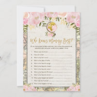 Pink Vintage Travel Who Knows Mummy Best Game Card