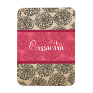 Pink Vintage Zinnia Premium Magnet