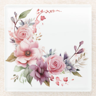 Pink & violet Flowers: "My Kitchen" Coaster