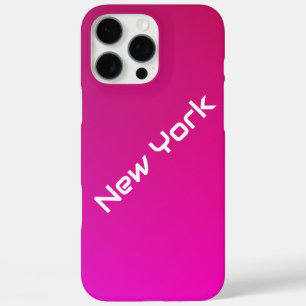 Pink-Violet Gradient Featuring New York Typography iPhone 16 Pro Max Case