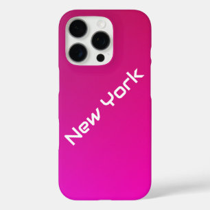 Pink-Violet Gradient Featuring New York Typography iPhone 16 Pro Case