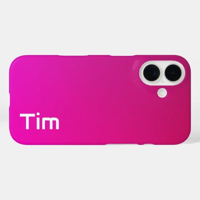 Pink-Violet Gradient – Personalised with Your Name Case-Mate iPhone Case (Back (Horizontal))
