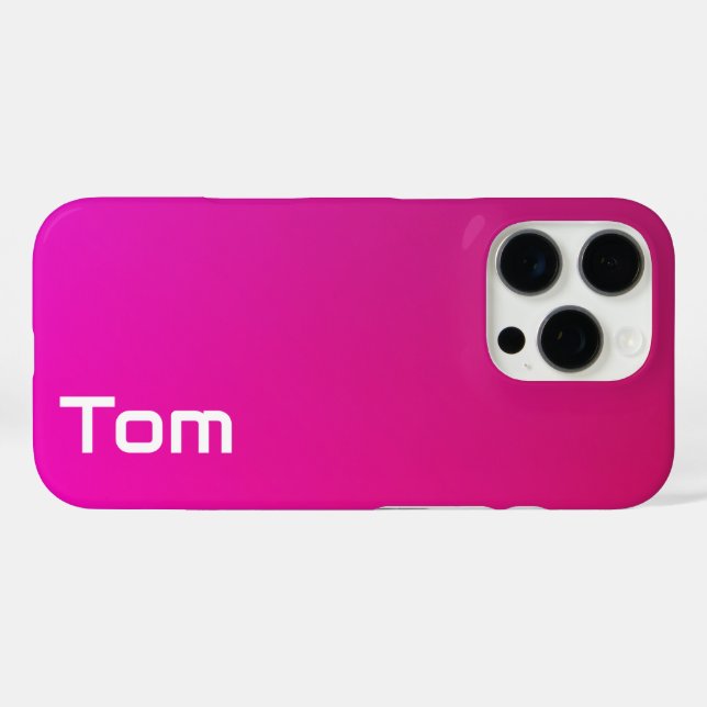 Pink-Violet Gradient – Personalised with Your Name Case-Mate iPhone Case (Back (Horizontal))