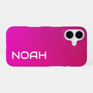 Pink-Violet Gradient – Personalised with Your Name iPhone 16 Case