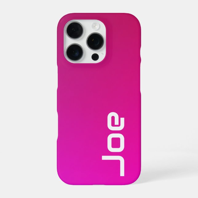 Pink-Violet Gradient – Personalised with Your Name iPhone Case (Back)