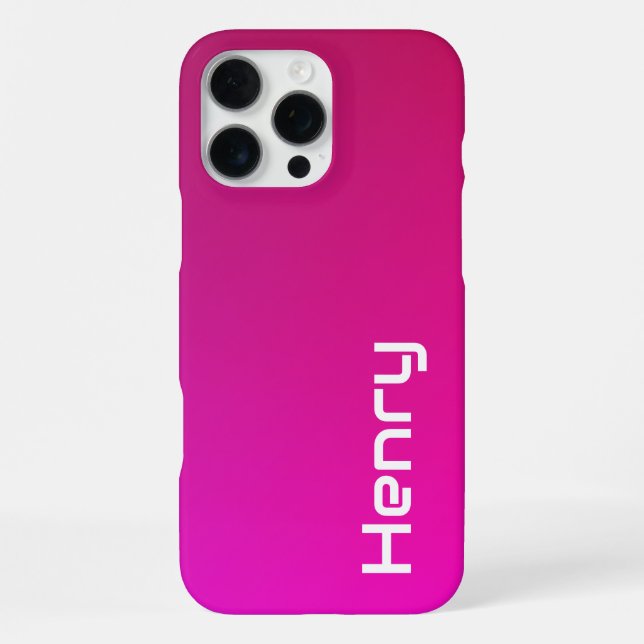 Pink-Violet Gradient – Personalised with Your Name iPhone Case (Back)