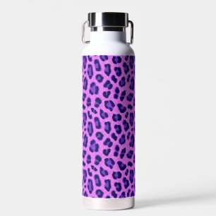 Pink Violet Leopard Animal Print Skin Pattern Water Bottle