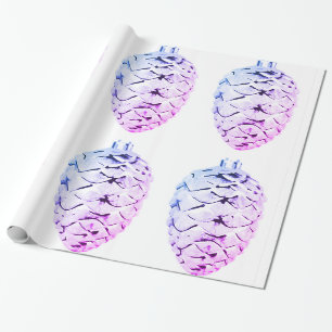 Pink Violet Pinecones Wrapping Paper