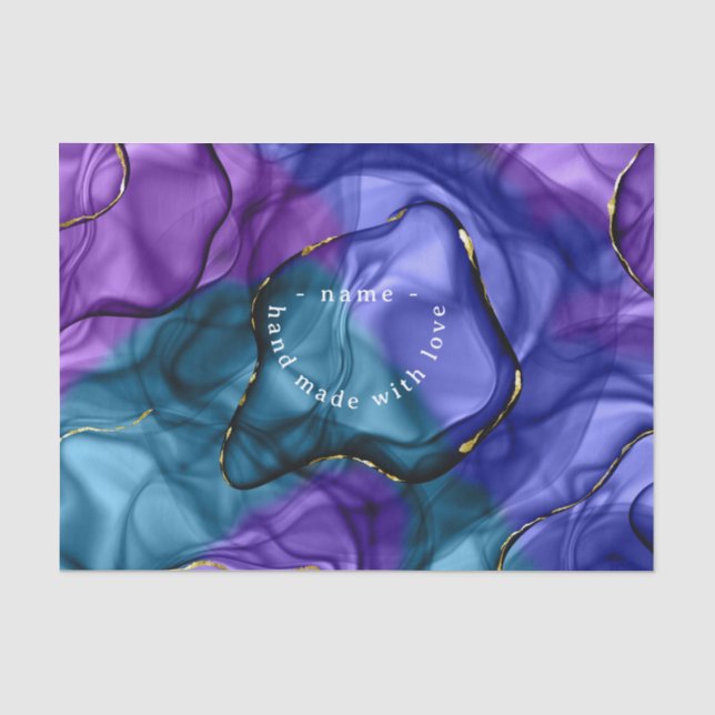 Pink violet rainbow watercolor tissue paper (Front)