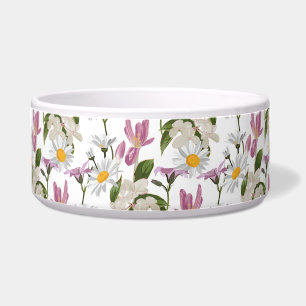 Pink violet tropical daisy and lily wildflowers