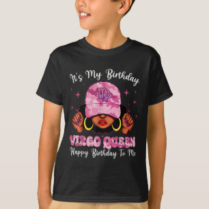 Pink Virgo Queen Black Woman With Cap Camo Its My T-Shirt