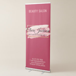 Pink Viva Magenta Golden Retractable Banner