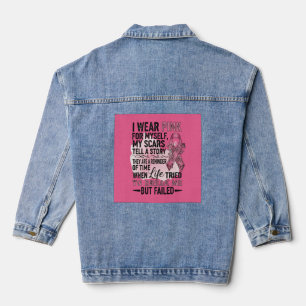 Pink Volleyball Breast Cancer Awareness Denim Jacket