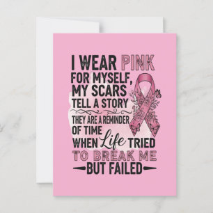 Pink Volleyball Breast Cancer Awareness Postcard