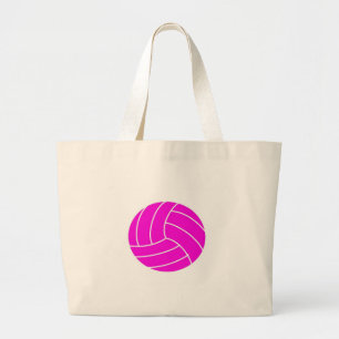 Pink Volleyball Large Tote Bag