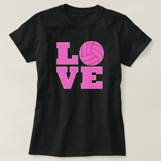 Pink Volleyball Love Women's T-shirt (Design Front)