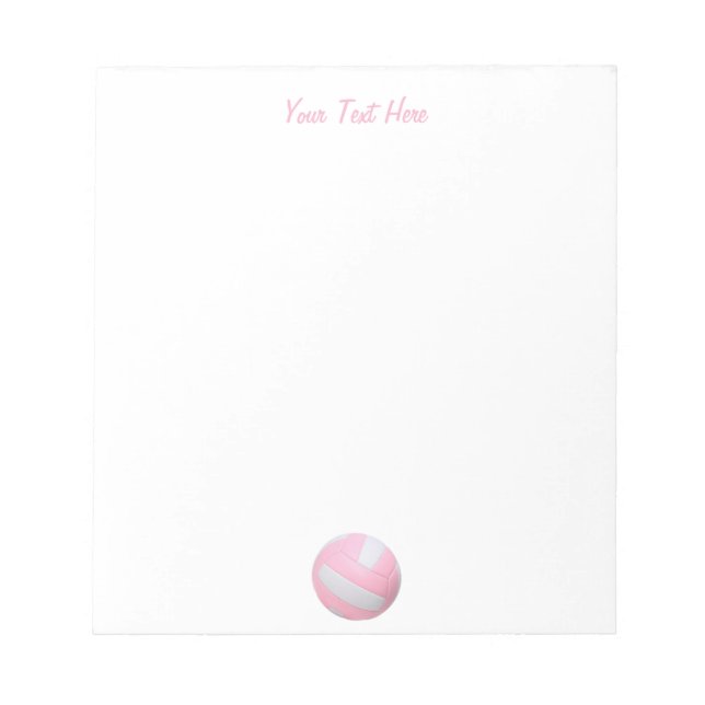 Pink Volleyball Personalised  Notepad (Front)