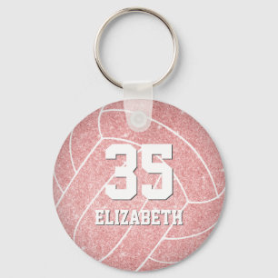 pink volleyball player jersey number backpack tag key ring
