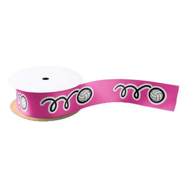 Pink volleyball ribbon spool for gift wrapping satin ribbon (Spool)