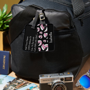 Pink Volleyball Sport Pattern  Luggage Tag
