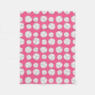 Pink volleyballs pattern fleece blanket