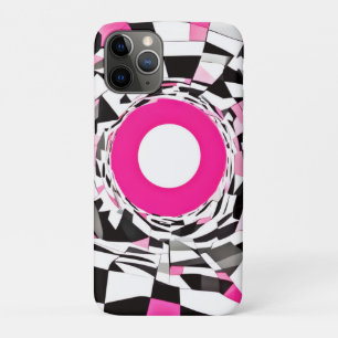 Pink Vortex: A Chequered Descent iPhone 11 Pro Case