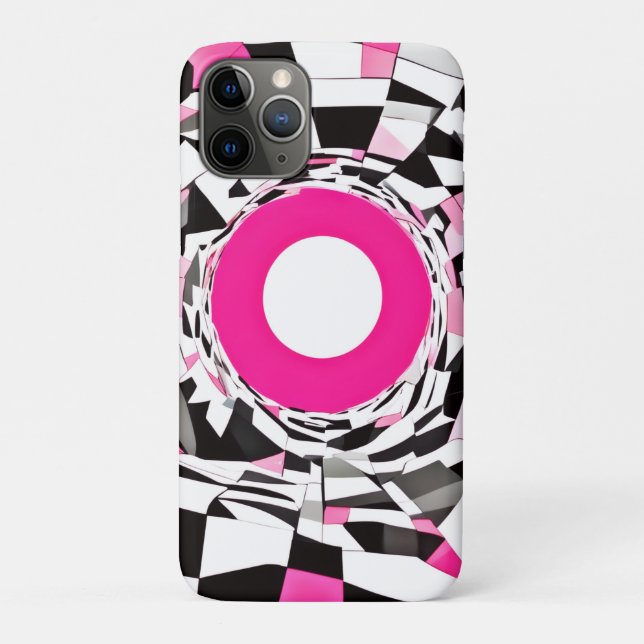 Pink Vortex: A Chequered Descent Case-Mate iPhone Case (Back)